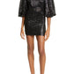 byTiMo Sequin Belted Puff Sleeve Minidress in Black, Size X-Small