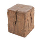 Amira Outdoor and Indoor Stump Shape MGO Side Table Brown Finish