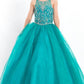 Rachel Allan - Halter Beaded Organza Pageant Ball Gown