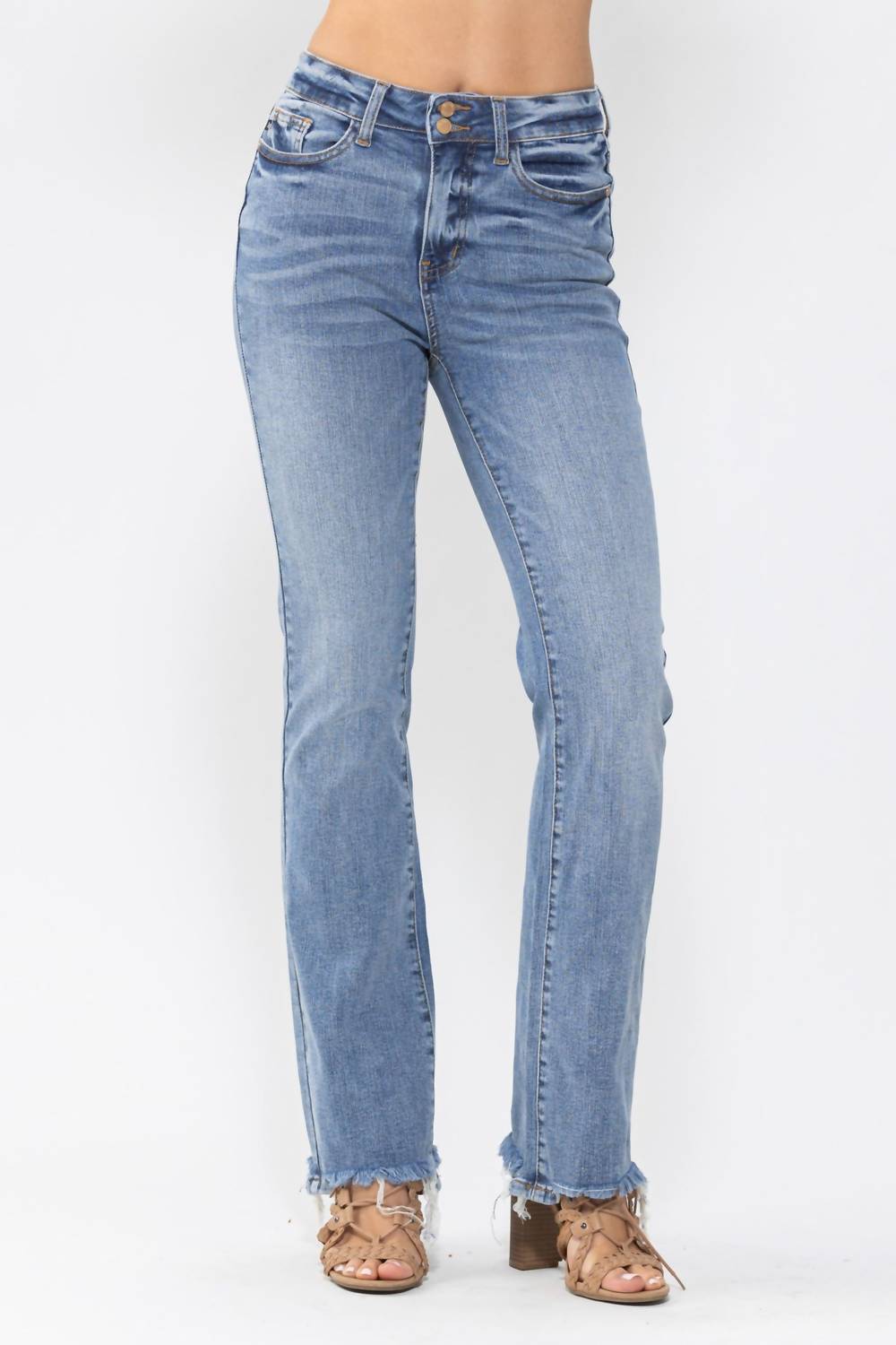 Judy Blue - High Waist Double Button Bootcut Jeans