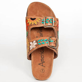 American Darling - Women's Carved Genuine Leather Sandal