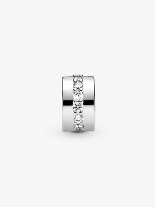 Pandora - Women's Clear Sparkling Row Clip Charm