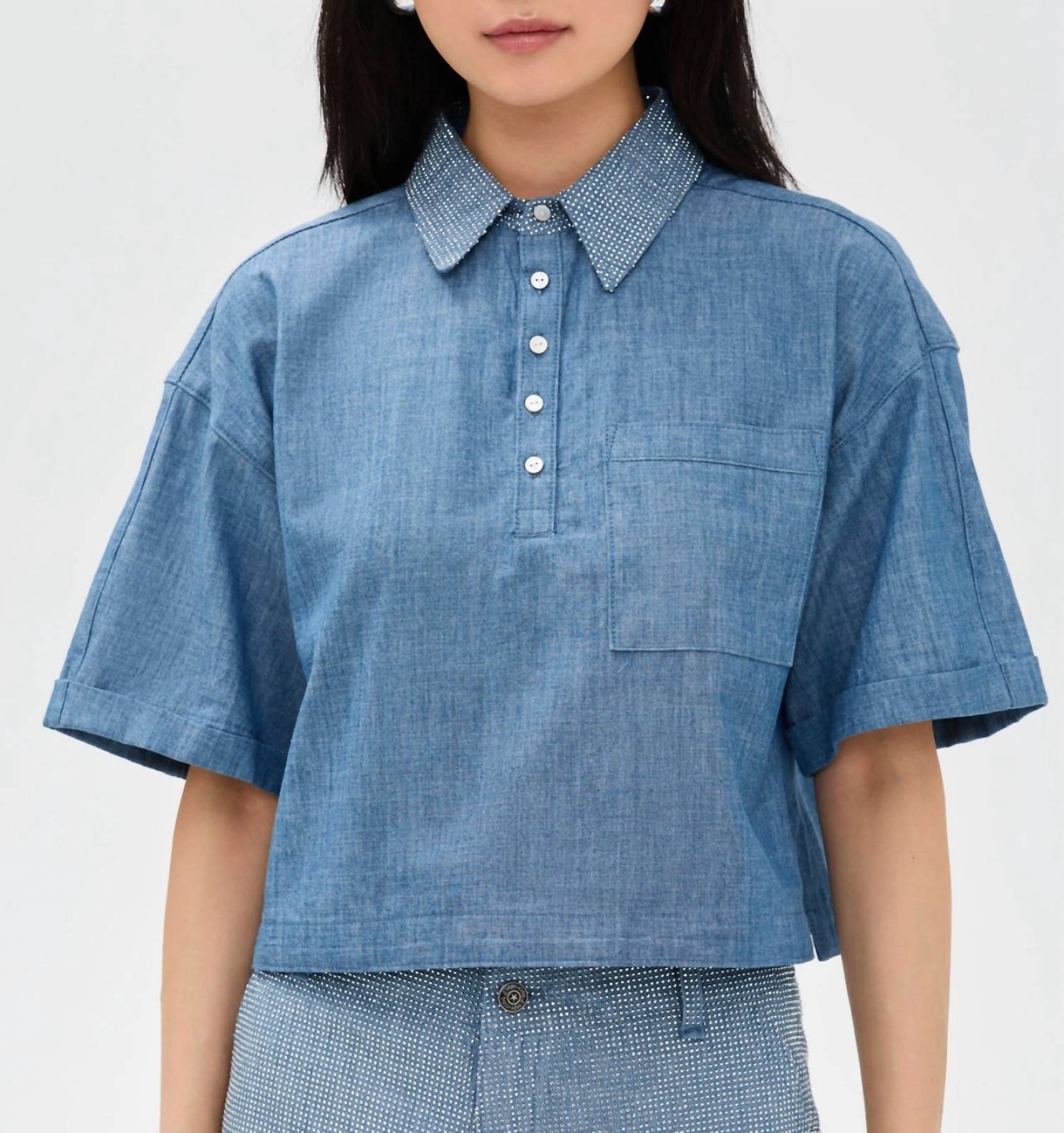 Cinq A Sept - Chambray Arno Top