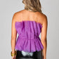 Buddylove - Giselle Iris Pleated Tulle Strapless Crop Top