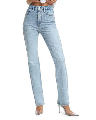 Good American - Icon Dusted Jewel Straight Leg Jeans