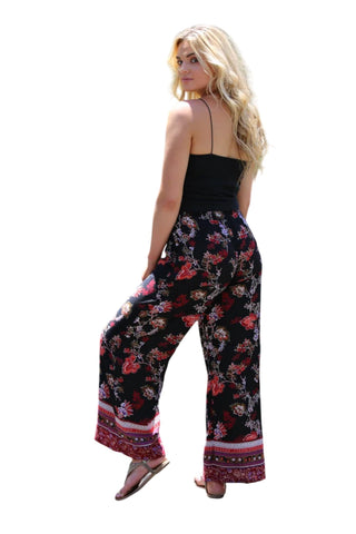 Angie - Border Print Floral Pant