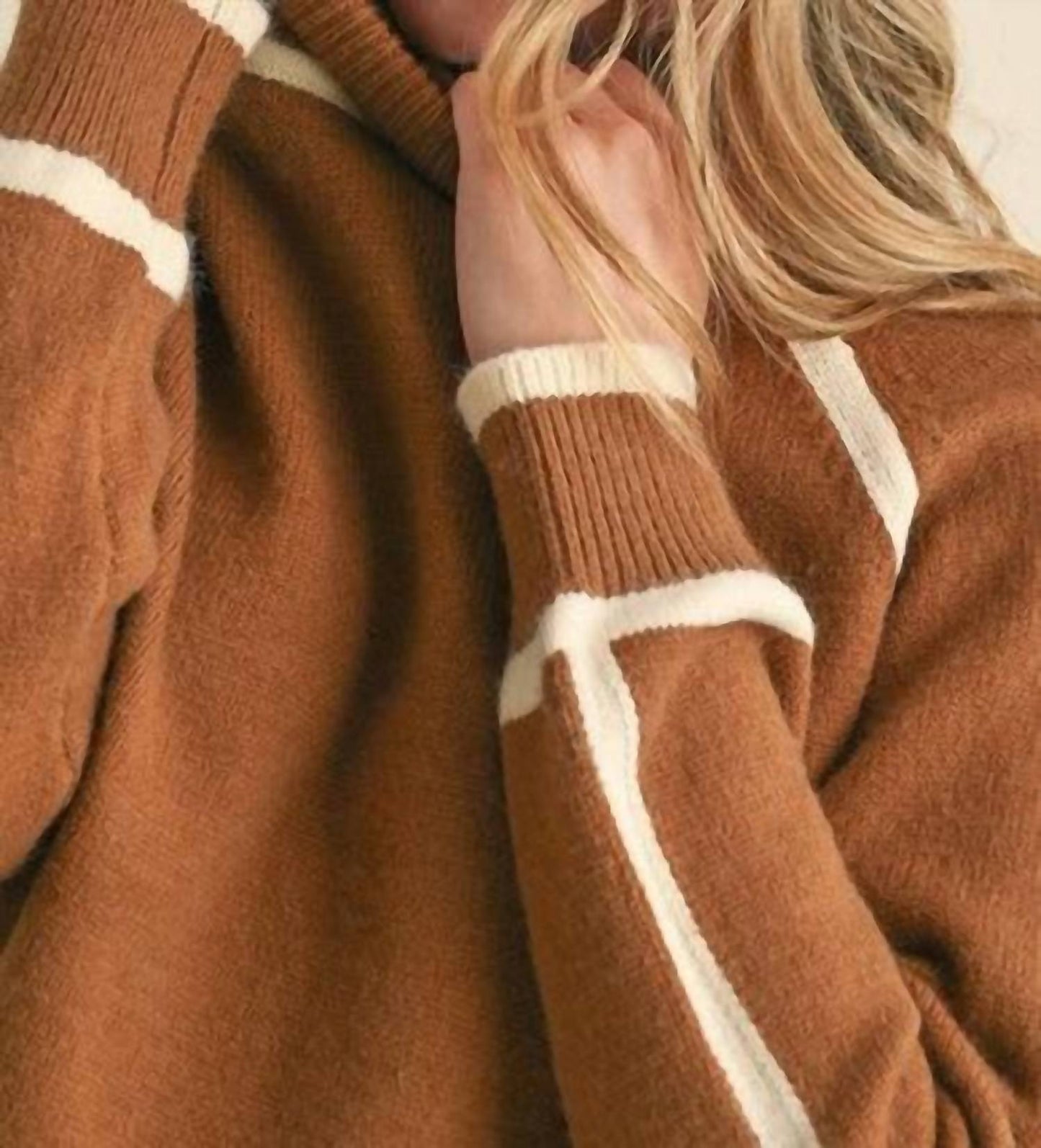 &Merci - Turtleneck Raglan Sleeves Sweater