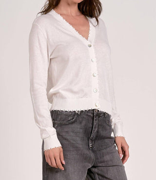 Elan - Distressed Edge Cardigan