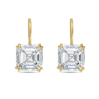 Diana M Jewels - 10.00 Cts Lab Grown Asscher Diamond Drop Earrings