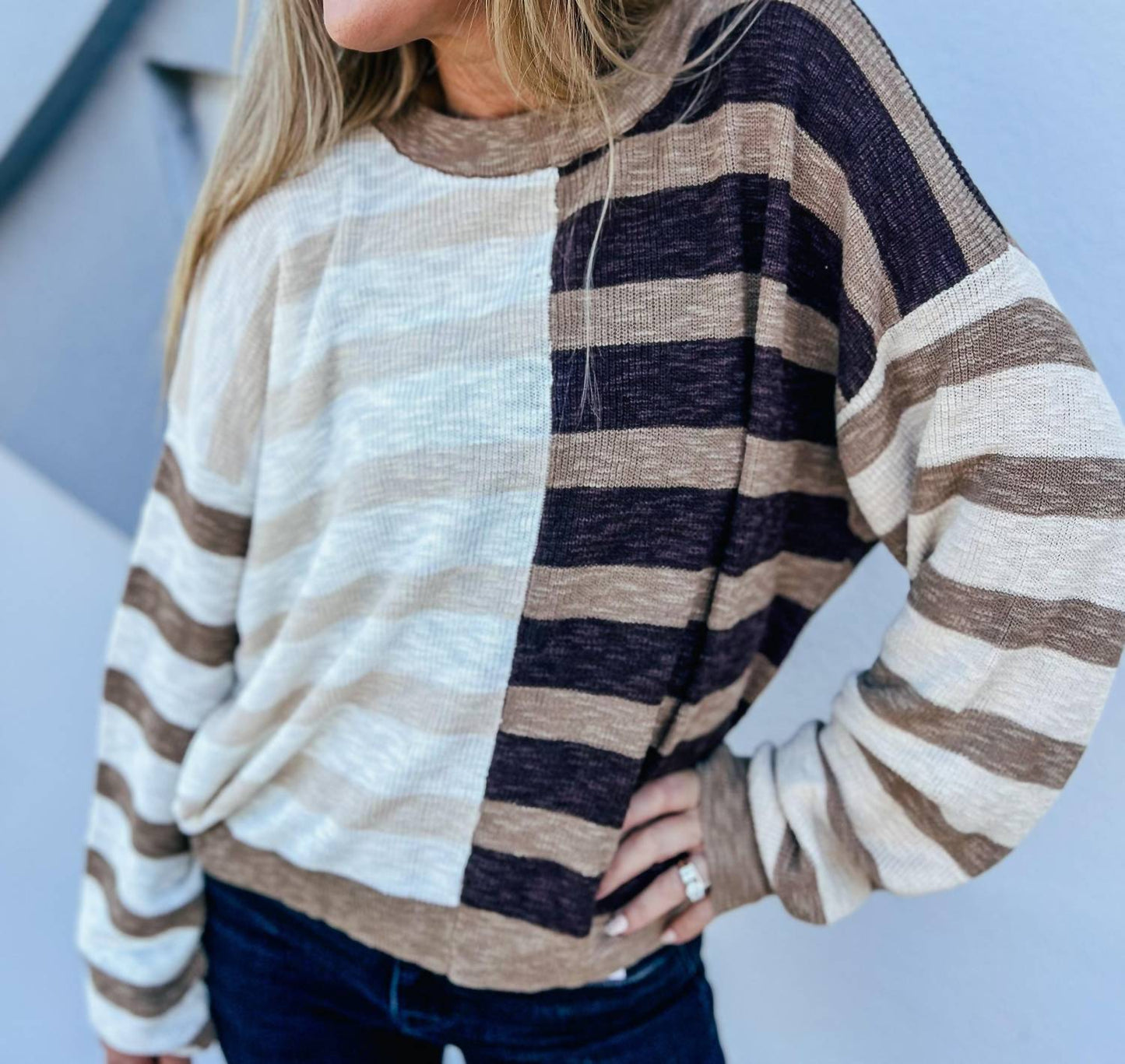 Promesa - Raise The Bar Striped Rib Knit Sweater