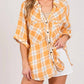 Trendsi - SAGE + FIG Plaid Button Up Side Slit Shirt