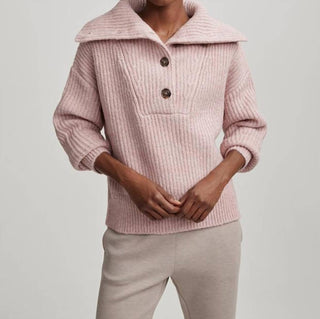 Varley - Peverel Button Placket Knit Sweater