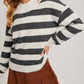 Bluivy - Women's Inner Tank Top Fuzzy Striped Knit Sweater