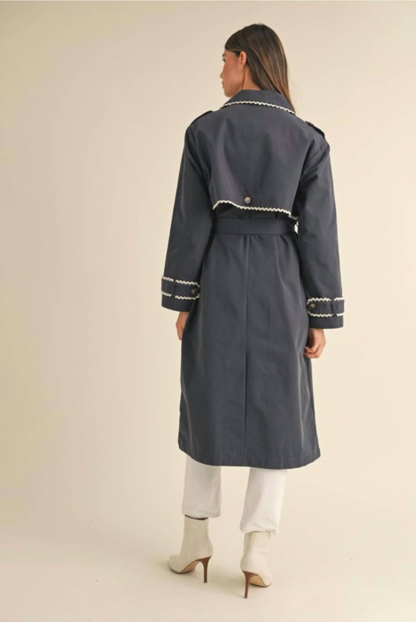 Amie & Co - GEORGIA LACE TRIM TRENCH COAT