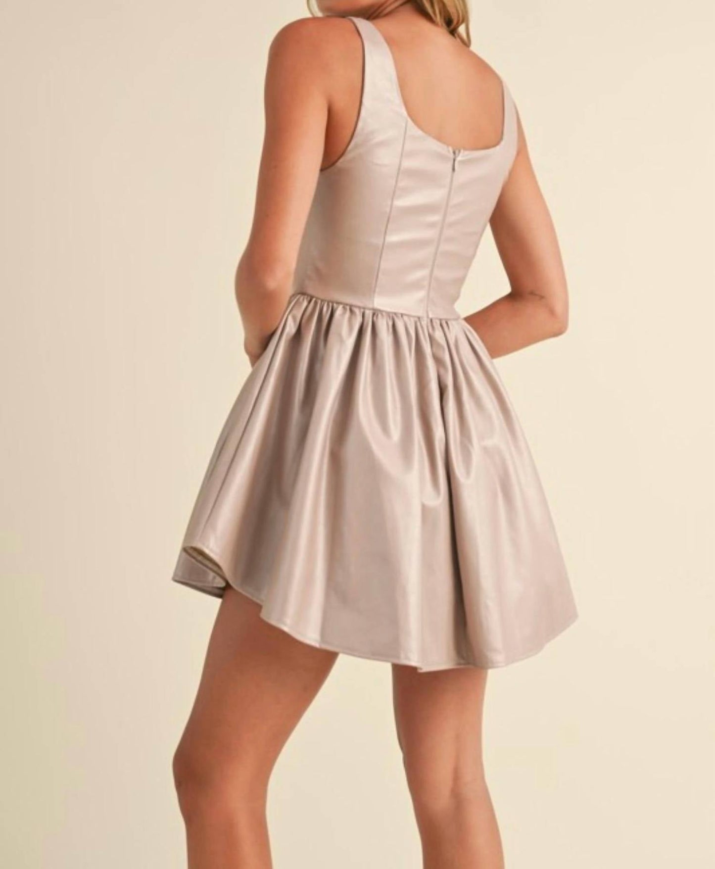Klesis - Bustier Top Gathered Flare Skirt Mini Dress