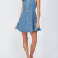 Fate - Stretch Sleeveless Seamed Shirt Dress