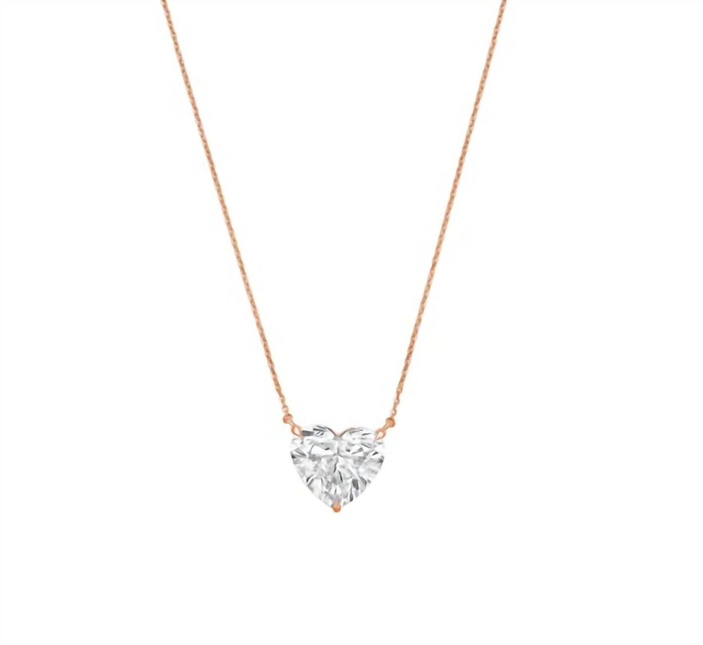 Diana M Jewels - 14kt 3.00 Cts Lab Grown Diamond Solitaire Pendant Necklace