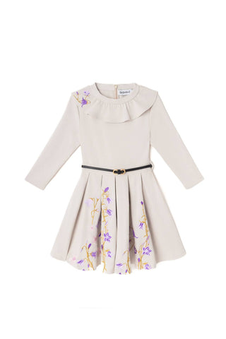 Sasha+Z - Girls Belt & Embroidery Nylon Dress