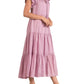 Elan - Ruffle Sleeves Maxi Dress