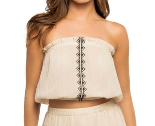 Elan - Croatia Strapless Embroidered Top