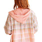 White Birch - Daylight Dip Dye Plaid Hooded Shacket