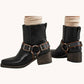 Beast Fashion - Women's Moto Leather Ankle Boots
