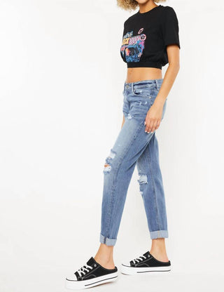 Kancan - Mid Rise Classic Boyfriend Jean