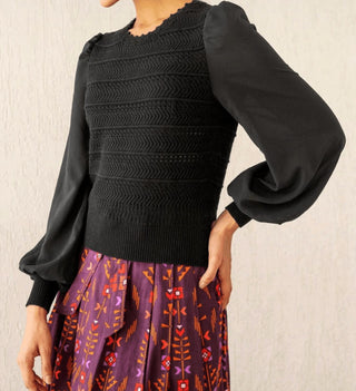 Banjanan - Rosie Crochet Mix Check Top