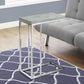 Accent Table, C-Shaped with Tempered Glass - Contemporary & Modern