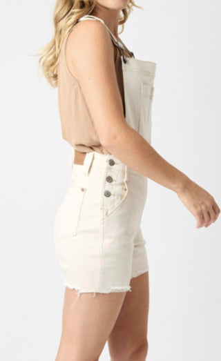 Judy Blue - Ecru Destroy Overall Shorts