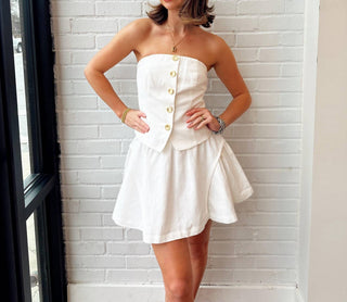 Endless Rose - STRAPLESS LINEN TOP