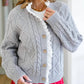 Aureum - Eyelet Trim Cable Knit Cardigan