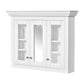 Bathroom Medicine Cabinet With Mirror, 5 Adjustable Closed Shelves, Wall-Mounted - White