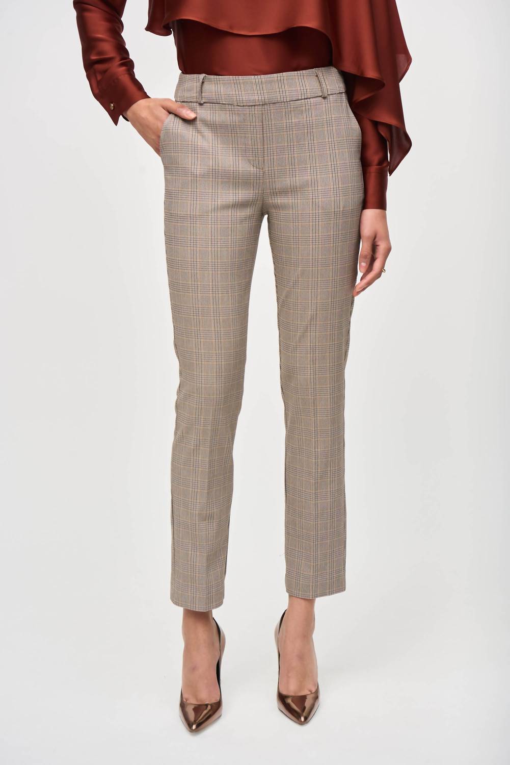 Joseph Ribkoff - Mid Rise Tartan Trousers