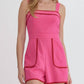 Entro - Solid Romper With Embroidered Detail