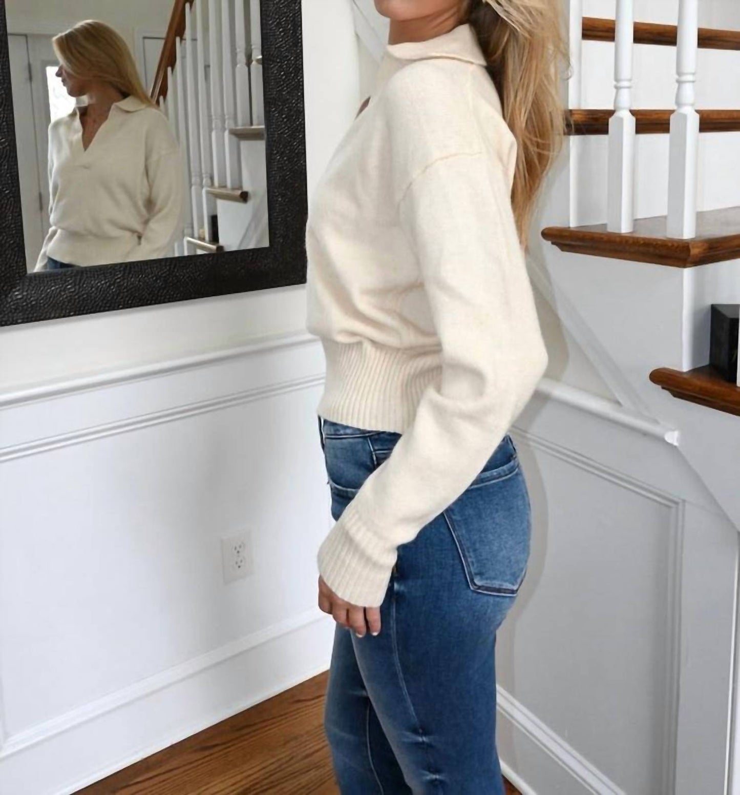 Elan - Collared V-neck Sweater