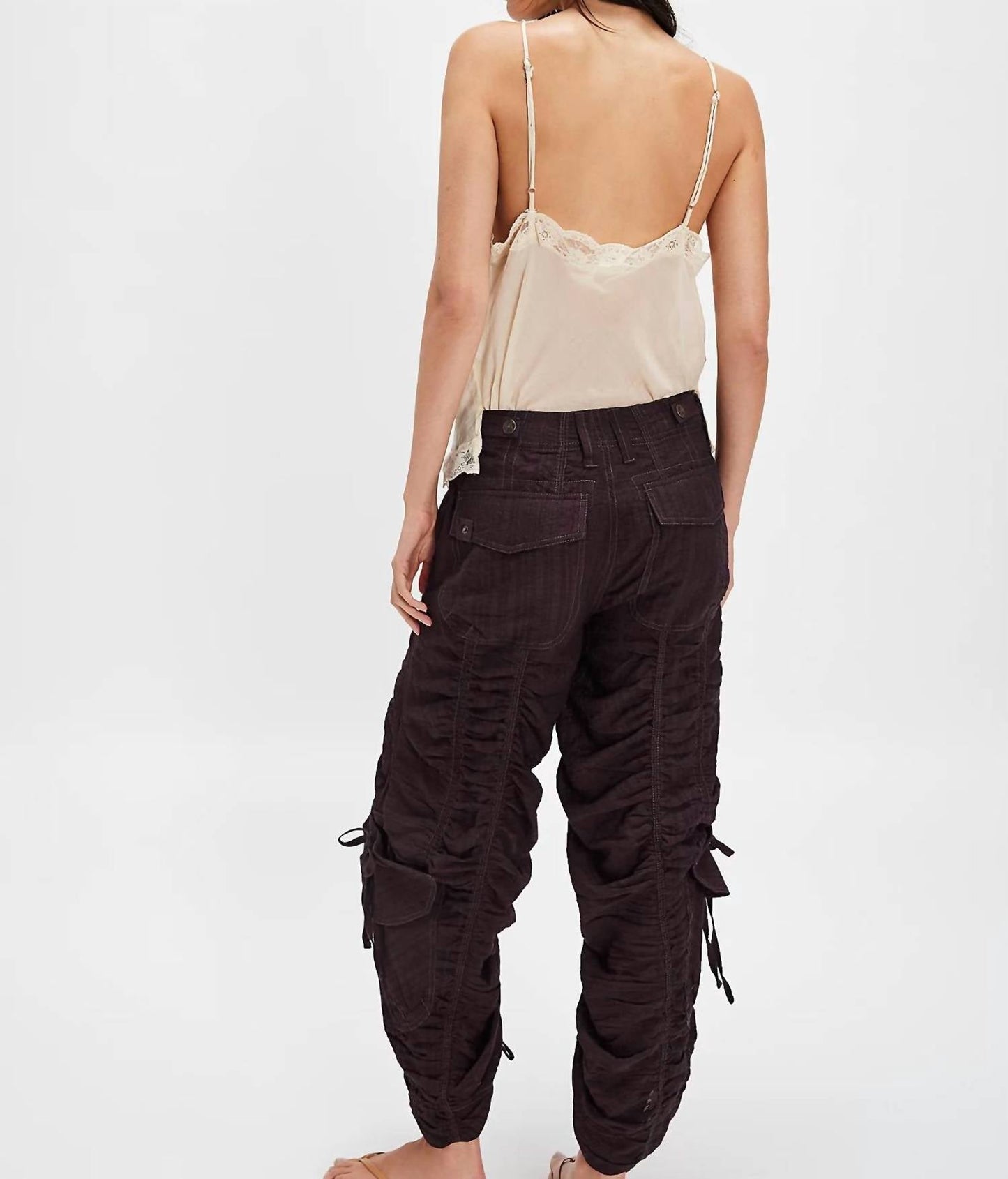 Free People - Scorpio Shirred Mid-Rise Cargo Pants