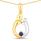 0.19 Carat Genuine Blue Sapphire .925 Sterling Silver Pendant