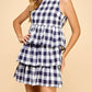 Tcec - Gingham Tiered Hem Mini Dress