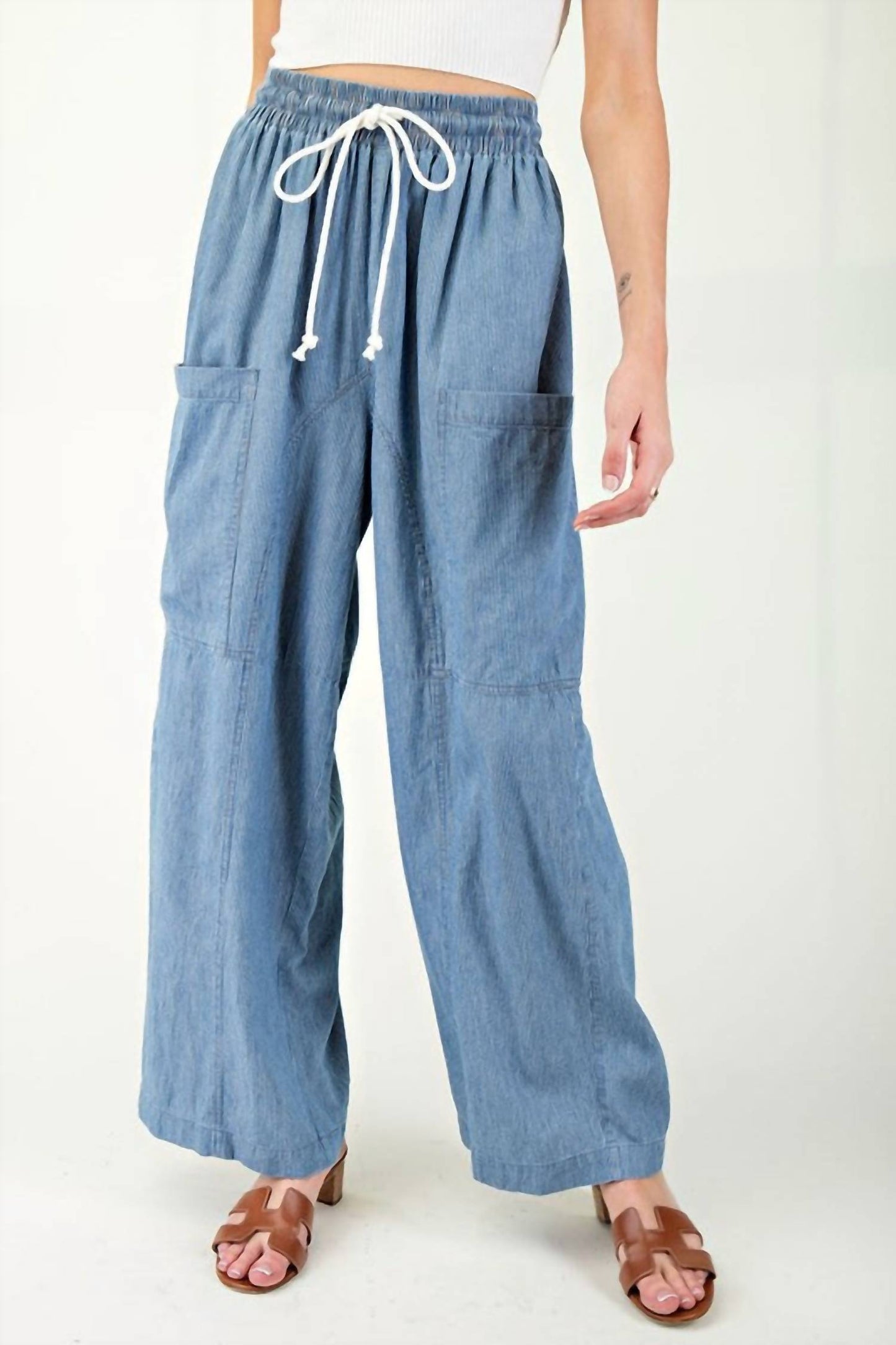 Ee:Some - Harper Stone Washed Straight Leg Pants