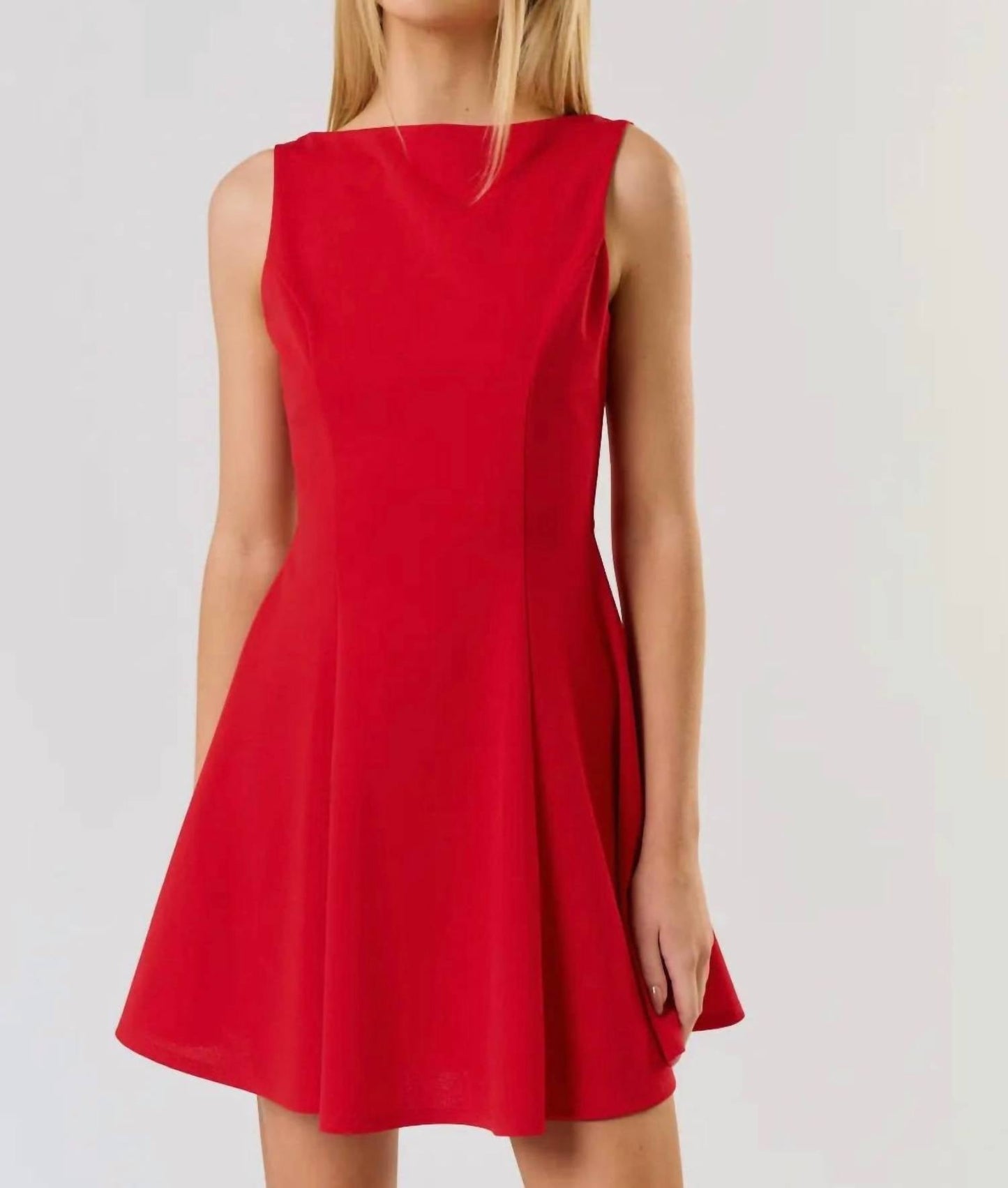Blue Blush - Rachel Low Back Skater Mini Dress