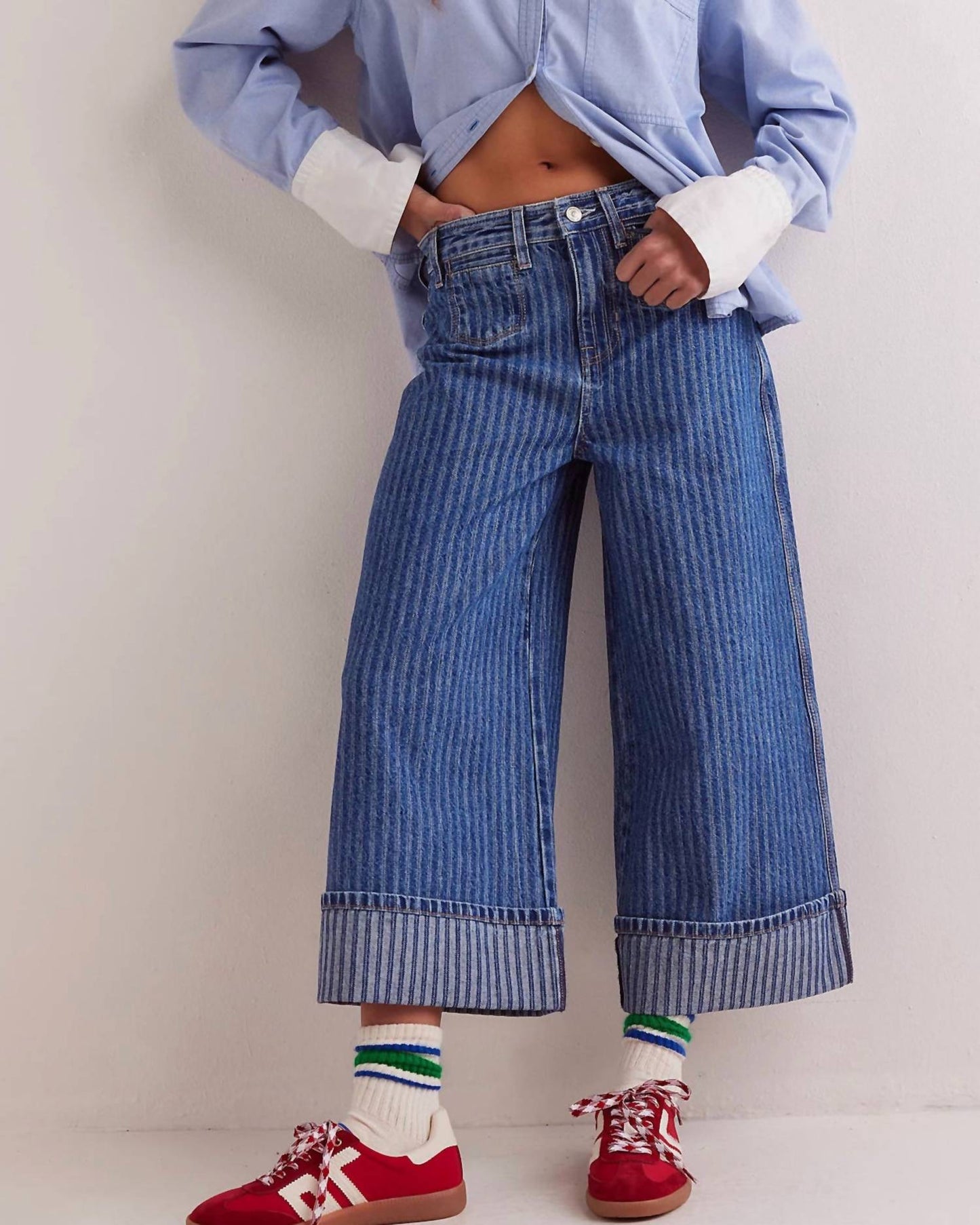 Free People - Brette Cropped Wide Leg Jeans