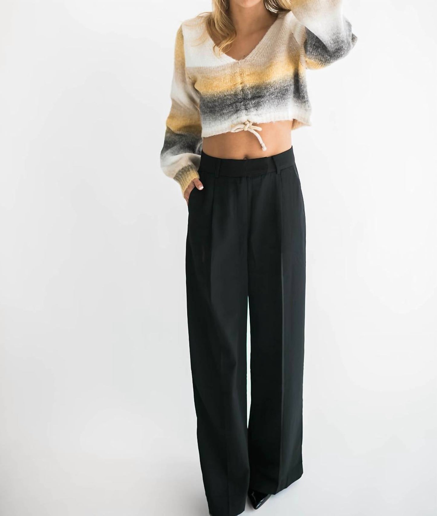 Falcon Park - Vera Striped Cropped Sweater