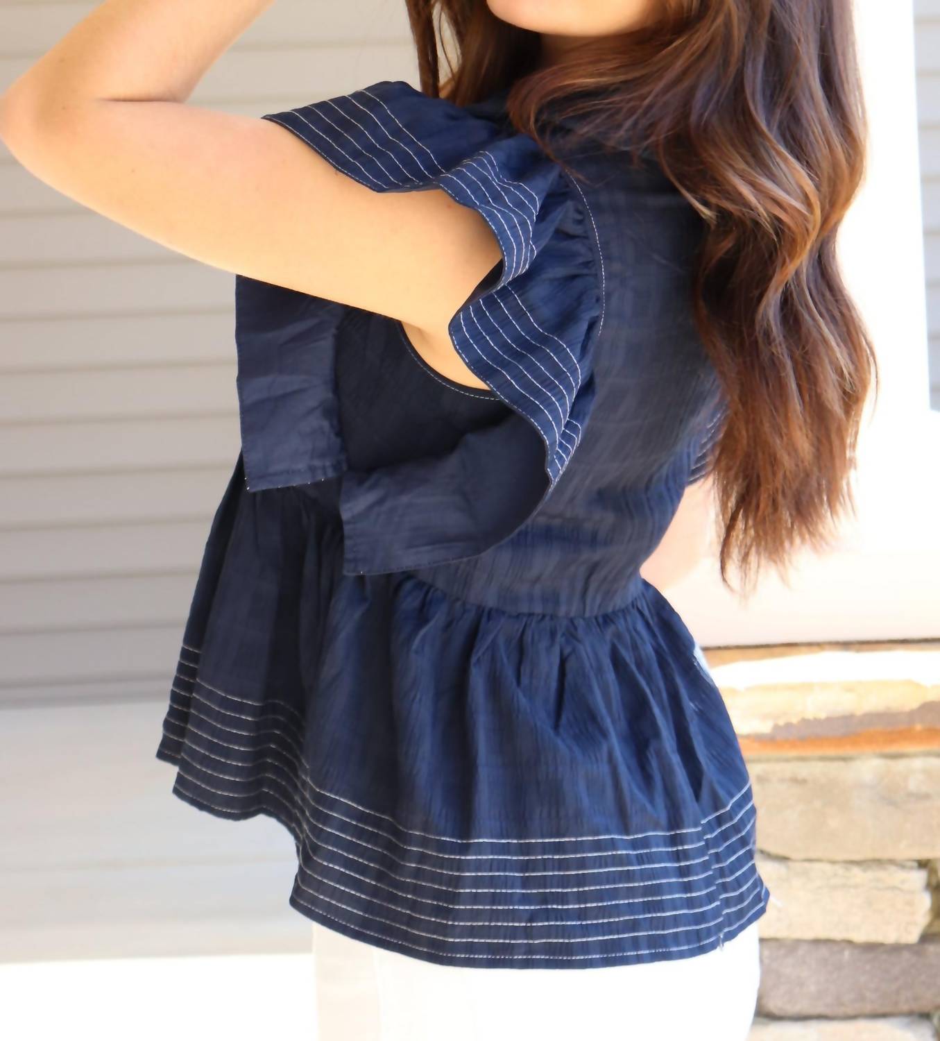 Entro - Women's Nautical Short Sleeve Top