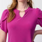 Joseph Ribkoff - Keyhole Neck Tulip Sleeves Top