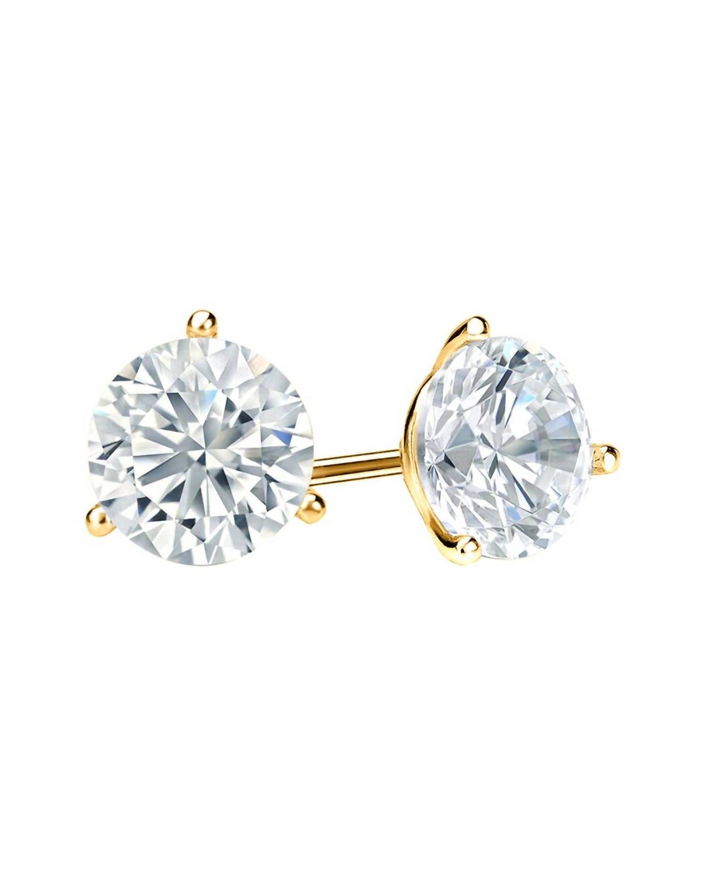 Diana M Jewels - 3.09 Cts Round Lab Diamond Stud Earrings