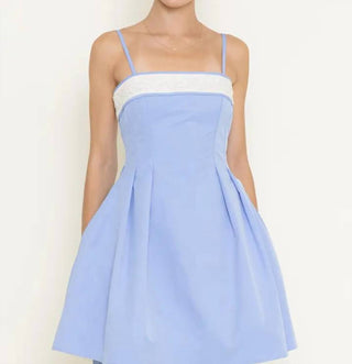 Fore Collection - Floral Trim Cocktail Party Mini Dress