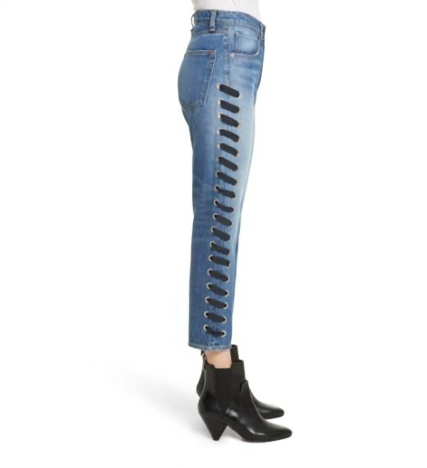 Veronica Beard - Ines Lace Up Side Denim Jeans