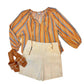 Current Air - Multi Stripe Round Neck Blouse