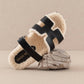 Oasis Society - Women's Faux Shearling Slide Sandal